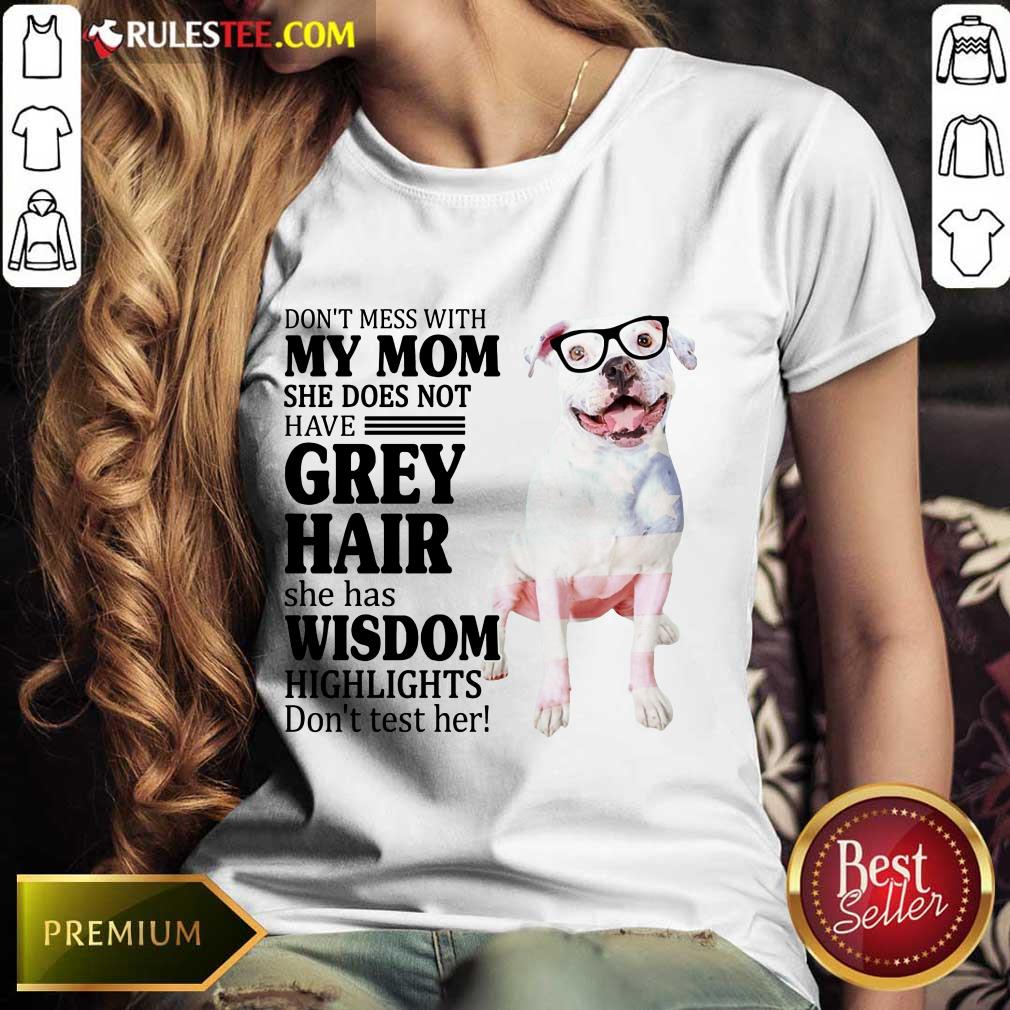 Perfect Pitbull She Does Not Have Grey Hair American Flag Shirt - Image 3