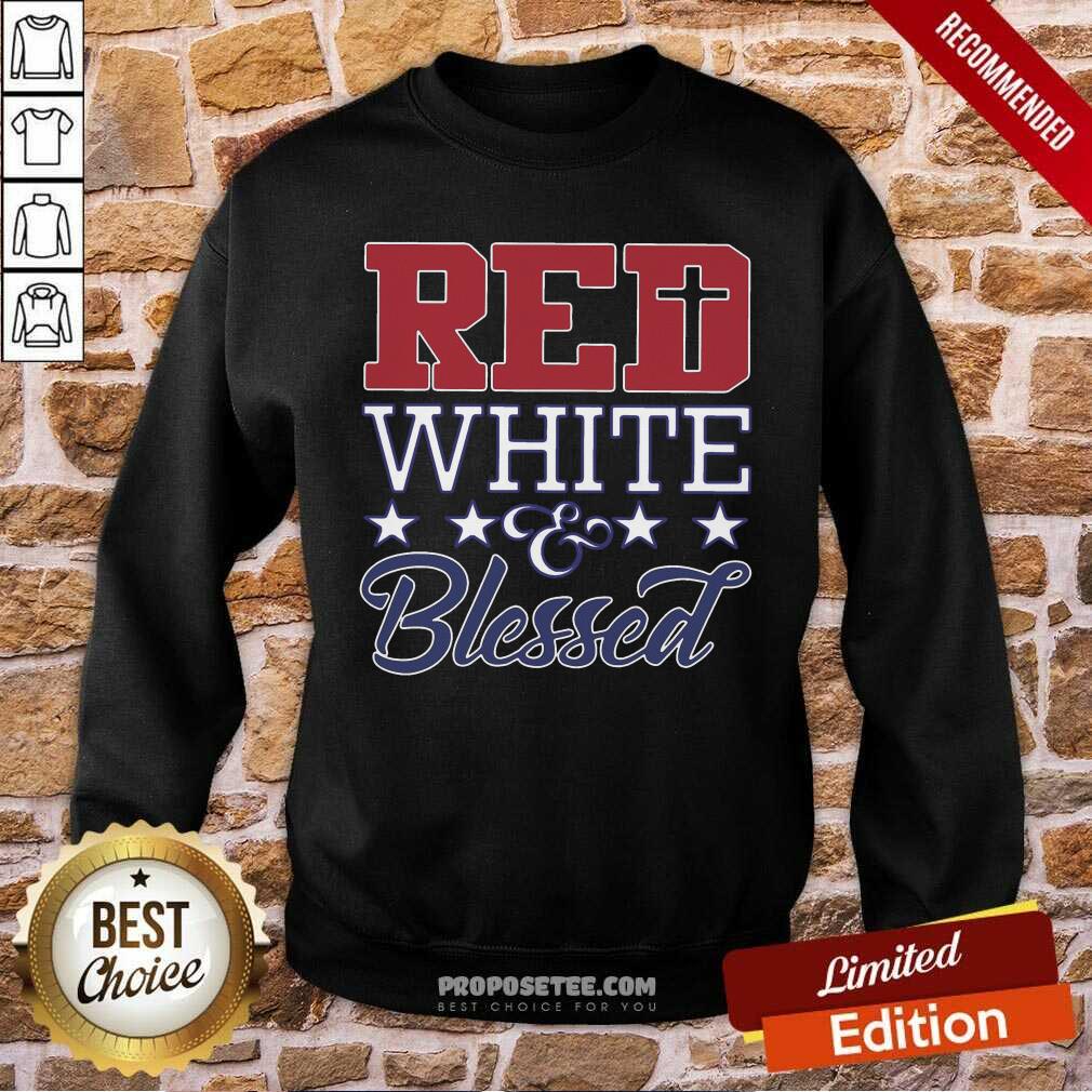 Perfect Red White And Blessed Vintage Shirt - Image 5