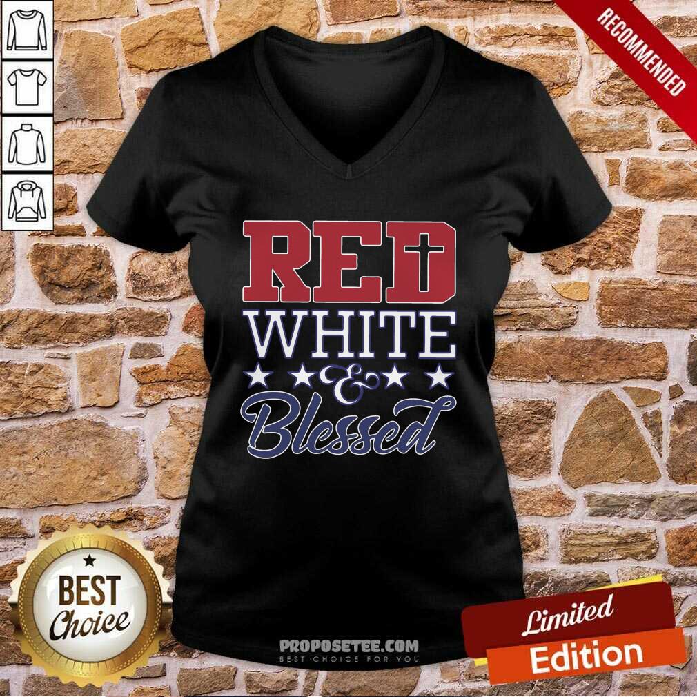Perfect Red White And Blessed Vintage Shirt - Image 3