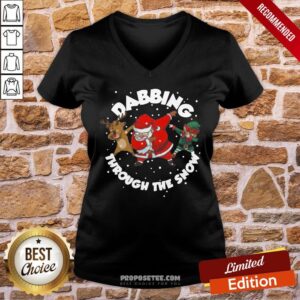 Alternative view of Perfect Reindeer Santa Elf Dabbing Through The Snow Christmas Shirt