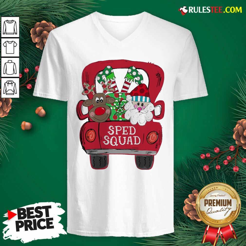 Perfect Reindeer Snd Santa Claus Sped Squad Christmas Shirt - Image 3