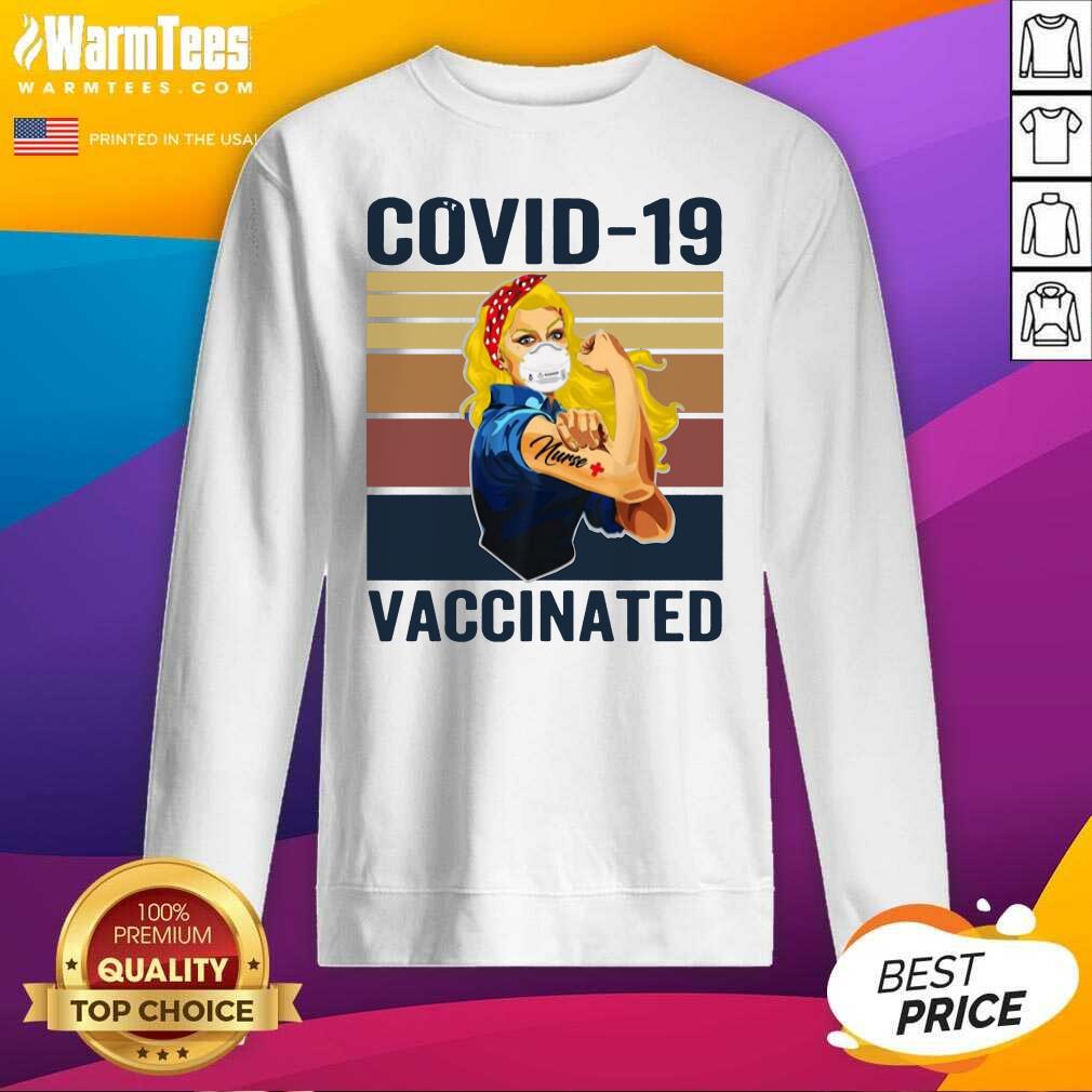 Perfect Strong Women Face Mask Tattoo Nurse Covid 19 Vaccinated Vintage Retro Shirt - Image 3