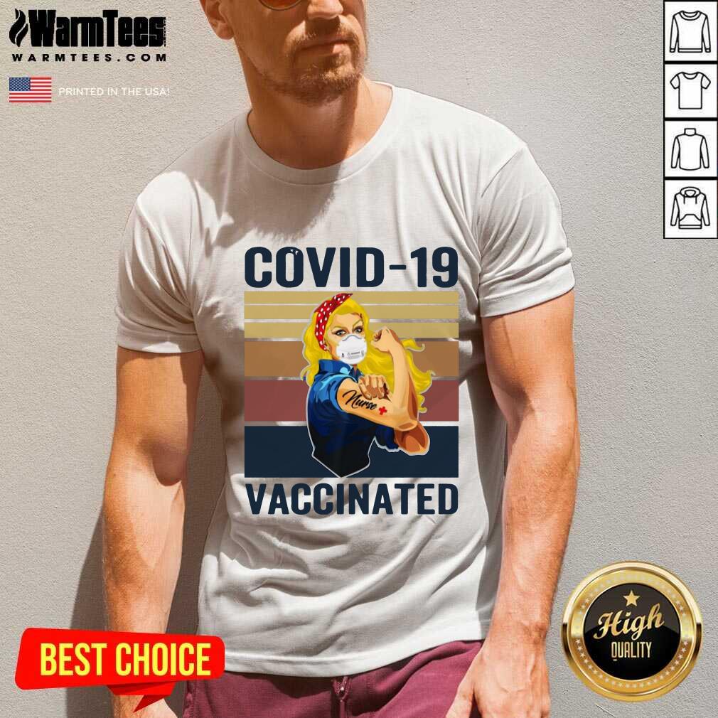 Perfect Strong Women Face Mask Tattoo Nurse Covid 19 Vaccinated Vintage Retro Shirt - Image 5