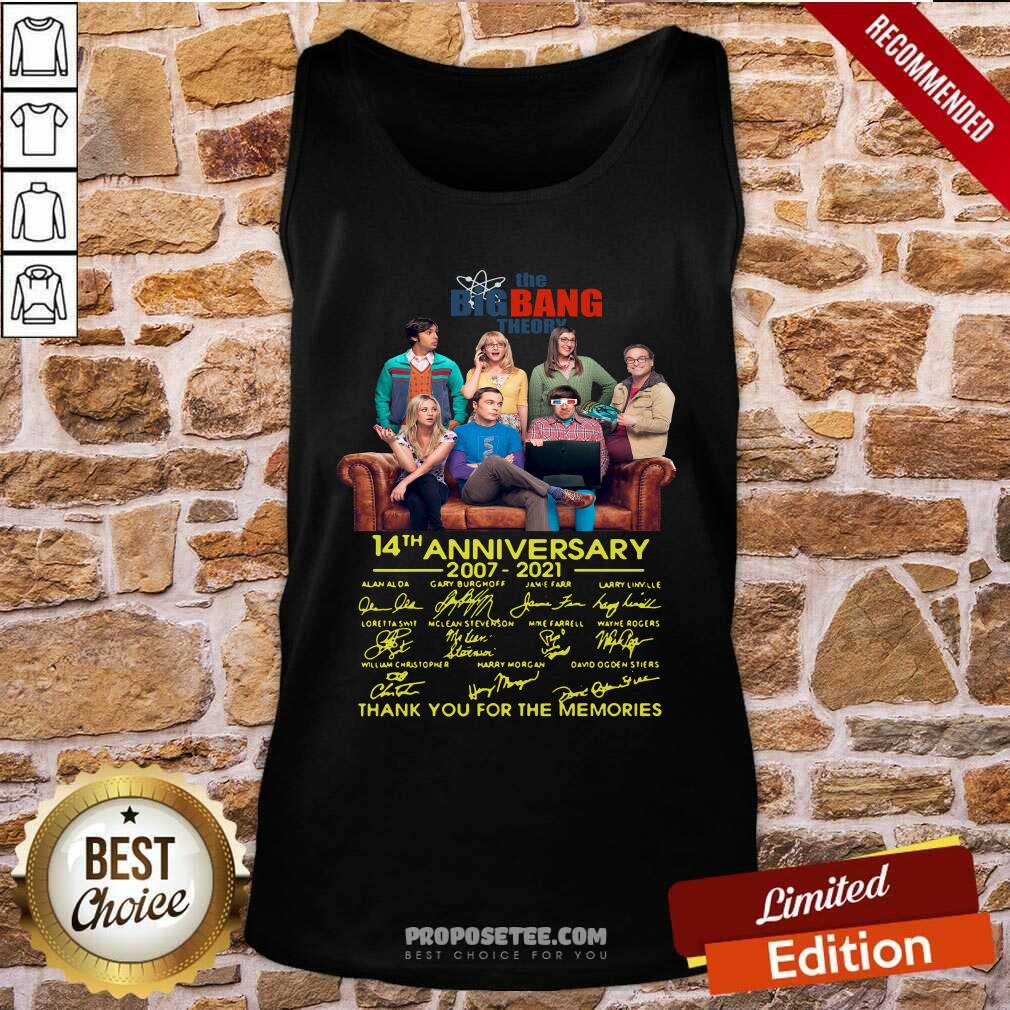 Perfect The Bigbang Theory 14th Anniversary 2007 2021 Signatures Thank For The Memories Shirt - Image 3