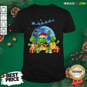 Perfect Three Turtle Santa Reindeer Merry Christmas Shirt
