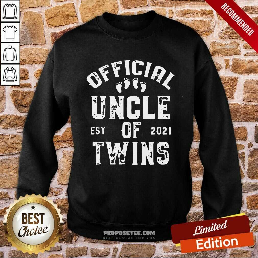 Perfect Uncle Of Twins Est 2021 Fathers Day Shirt - Image 4