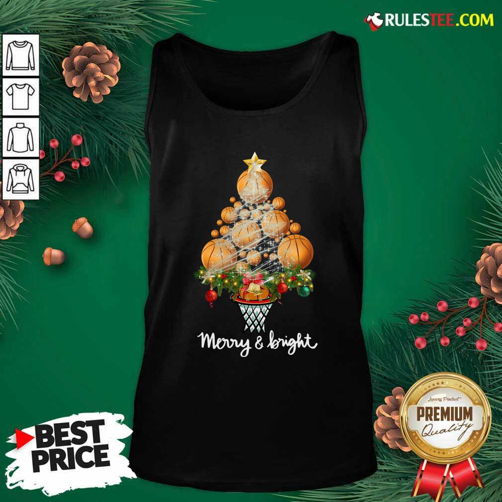 Perfect Volleyball Merry And Bright Christmas Tree Shirt - Image 4