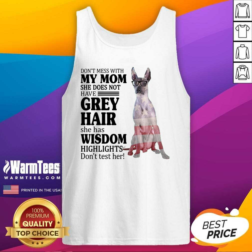Perfect Xoloitzcuintli My Mom Grey Hair Wisdom Highlights American Flag Shirt - Image 4