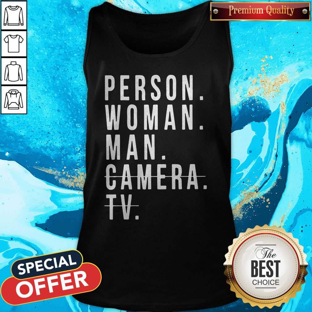 Person Woman Man Camera TV Trump Cognitive Test Shirt - Image 4