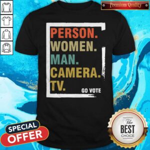 Person Woman Man Camera TV Shirt