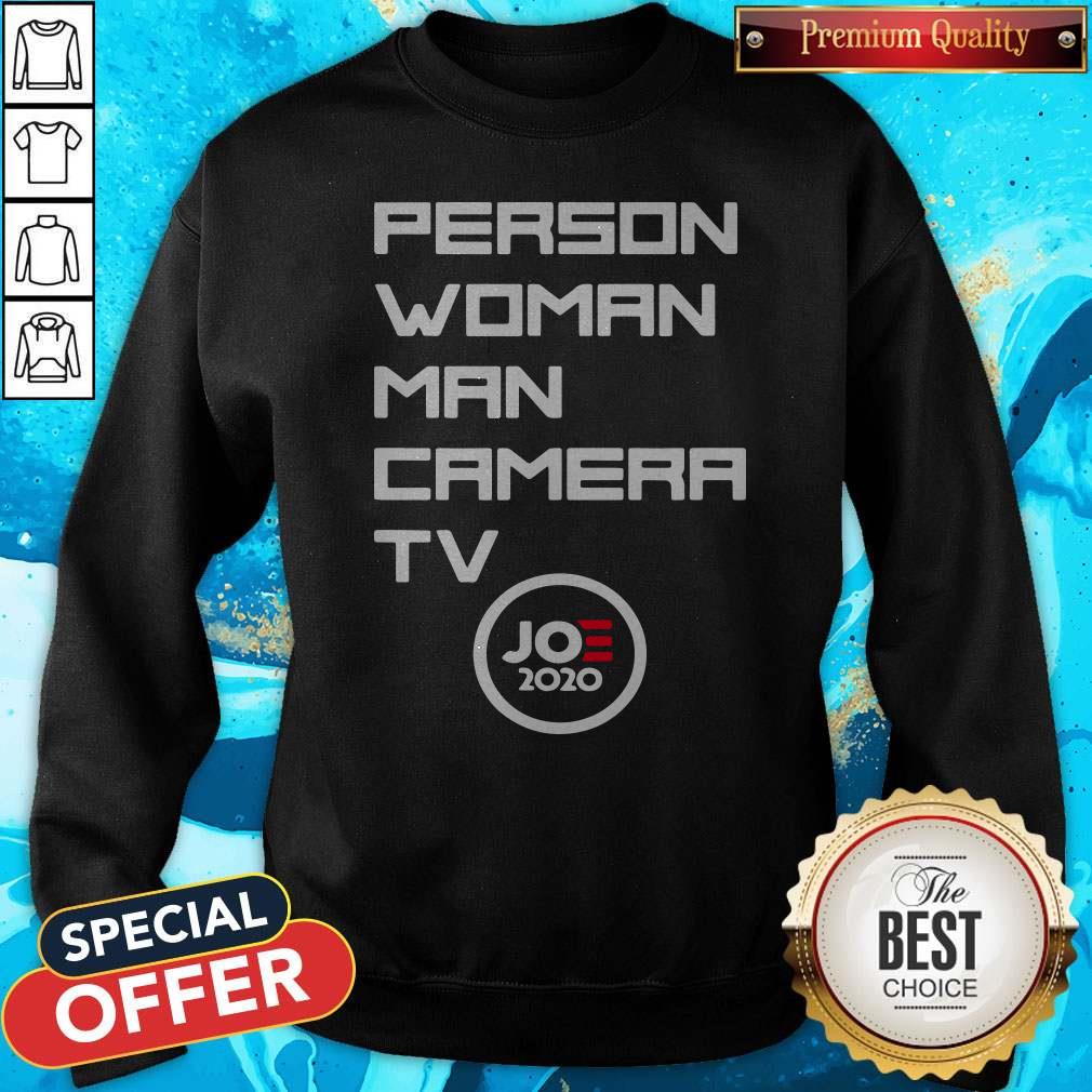 Person Woman Man Camera Tv Trump Funny Joe 2020 Shirt - Image 5