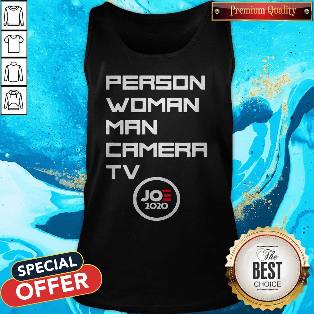 Person Woman Man Camera Tv Trump Funny Joe 2020 Shirt - Image 4