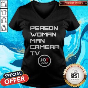 Alternative view of Person Woman Man Camera Tv Trump Funny Joe 2020 Shirt
