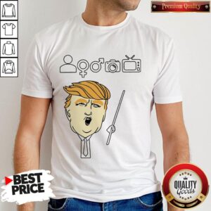 Person Woman Man Camera TV Trump Shirt
