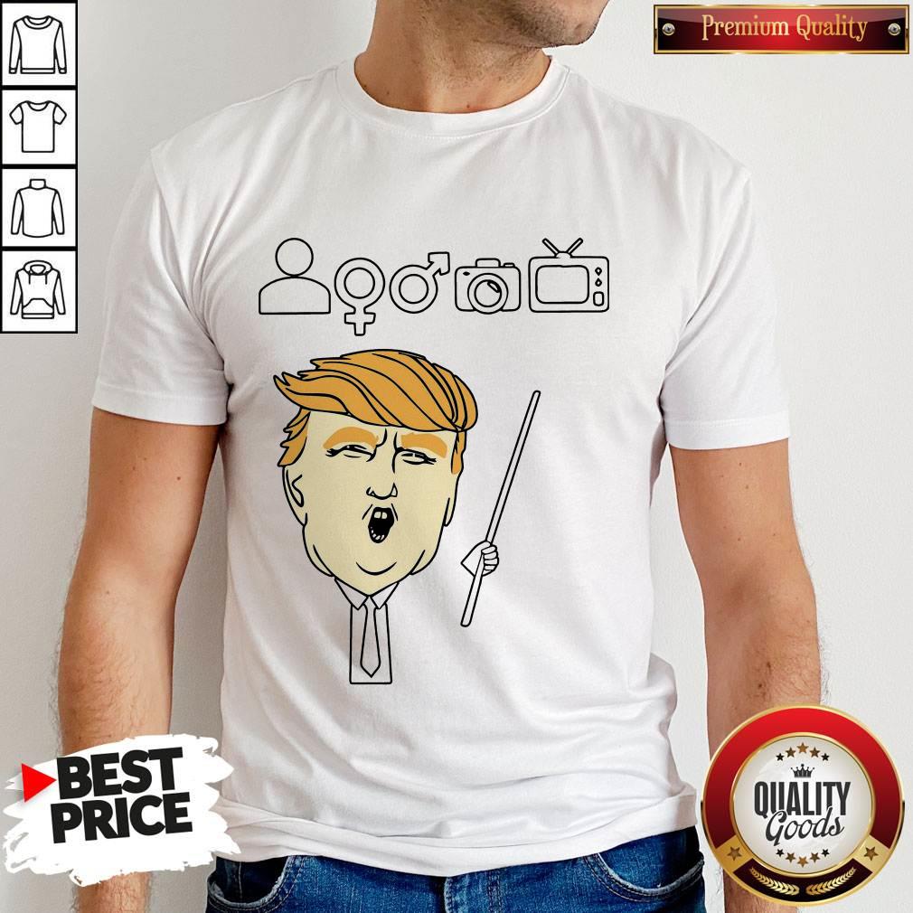 Person Woman Man Camera TV Trump Shirt