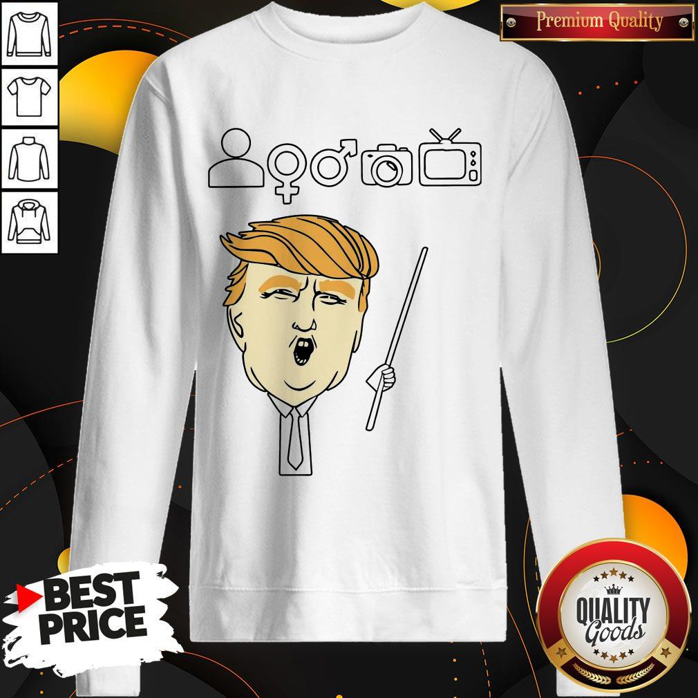 Person Woman Man Camera TV Trump Shirt - Image 4