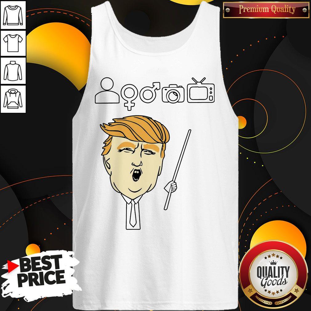 Person Woman Man Camera TV Trump Shirt - Image 3