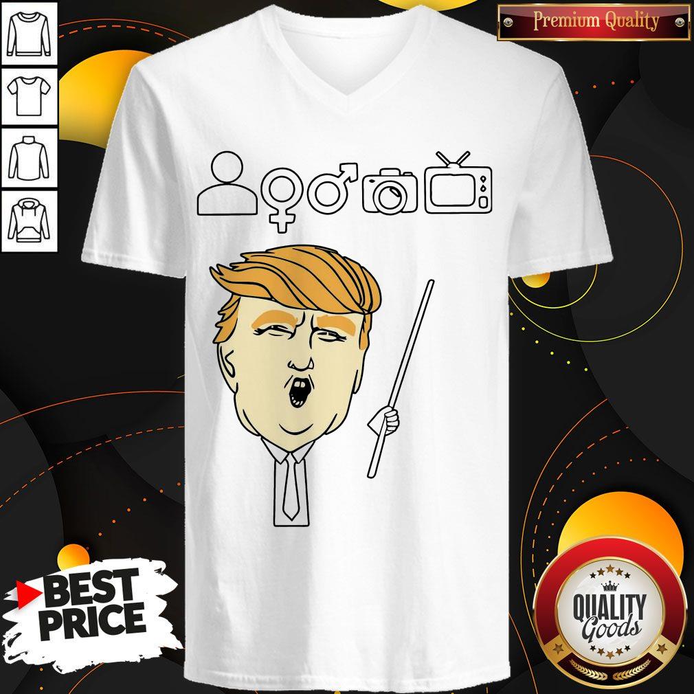 Person Woman Man Camera TV Trump Shirt - Image 2