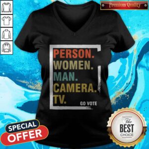 Alternative view of Person Woman Man Camera TV Shirt