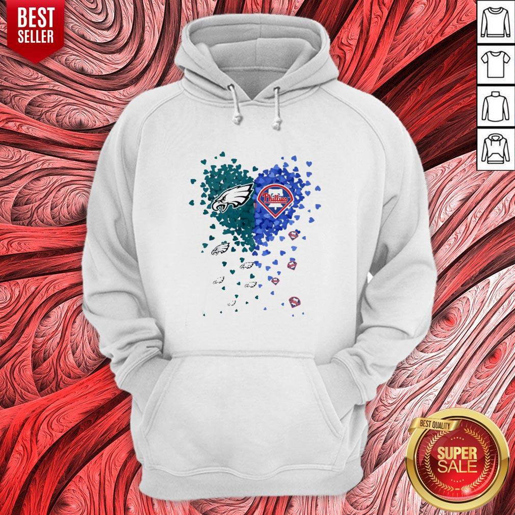 Philadelphia Eagles Vs Philadelphia Phillies Hearts Shirt - Image 3