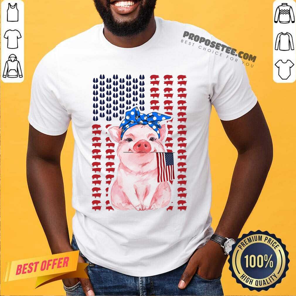 Pig American Flag Independence Day Shirt