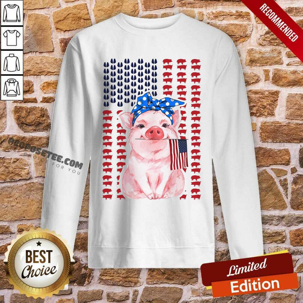 Pig American Flag Independence Day Shirt - Image 5