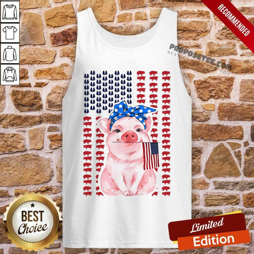 Pig American Flag Independence Day Shirt - Image 4