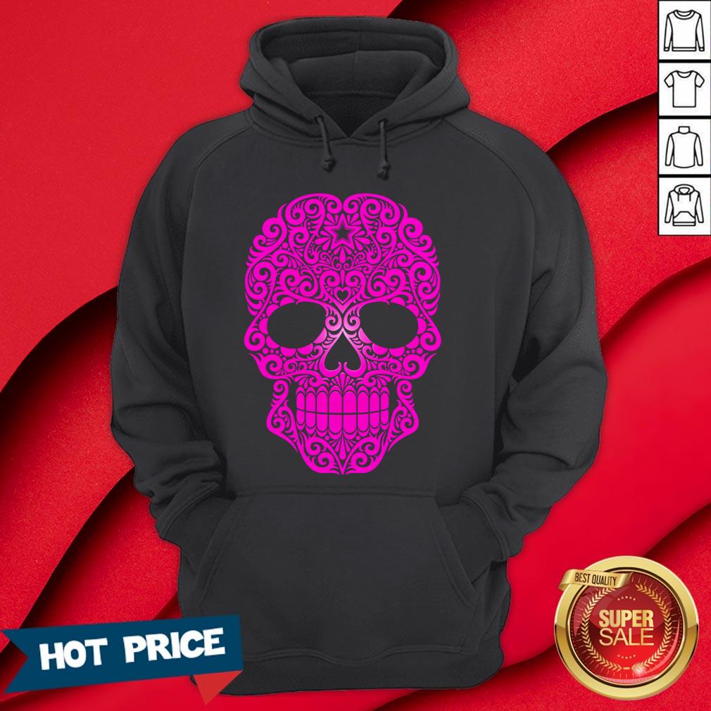 Pink Swirling Sugar Skull T-Shirt - Image 5