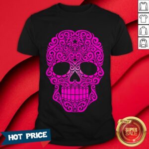 Pink Swirling Sugar Skull T-Shirt