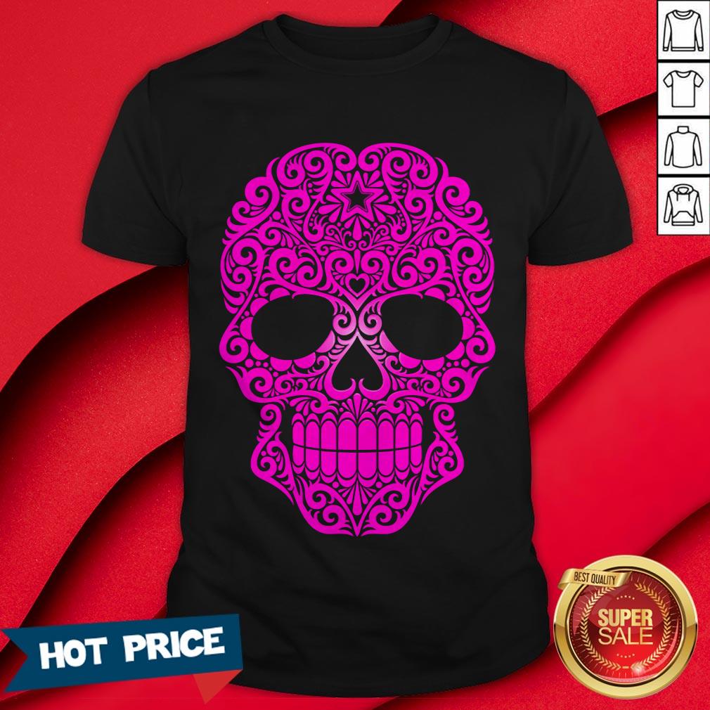 Pink Swirling Sugar Skull T-Shirt