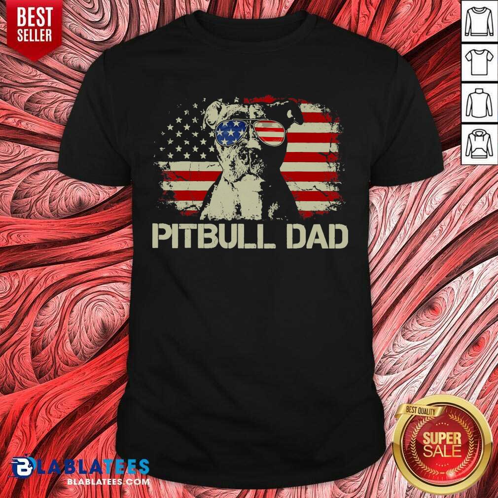 Pitbull Dad 4th Of July Shirt