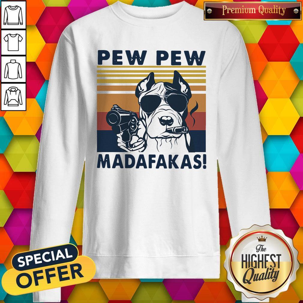 Pitbull Smoke Pew Pew Madafakas Vintage Shirt - Image 4