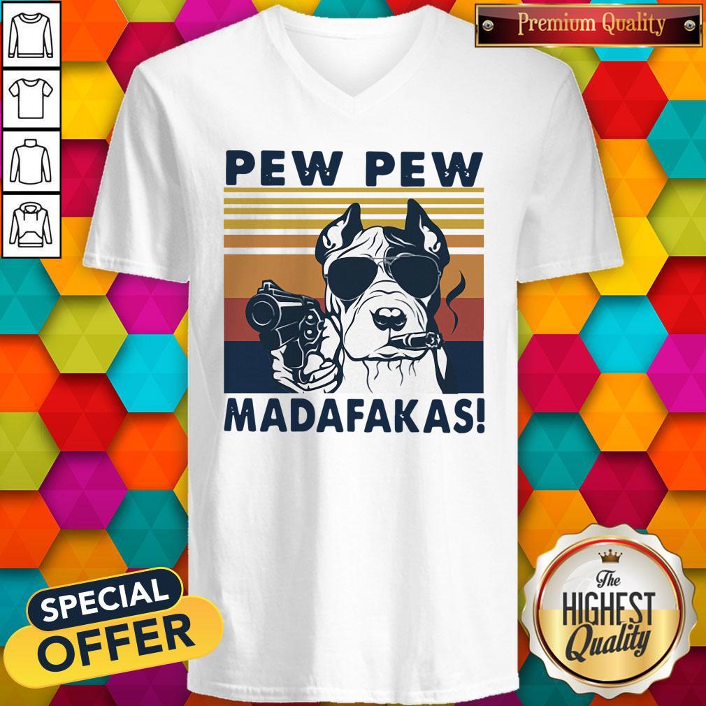Pitbull Smoke Pew Pew Madafakas Vintage Shirt - Image 2