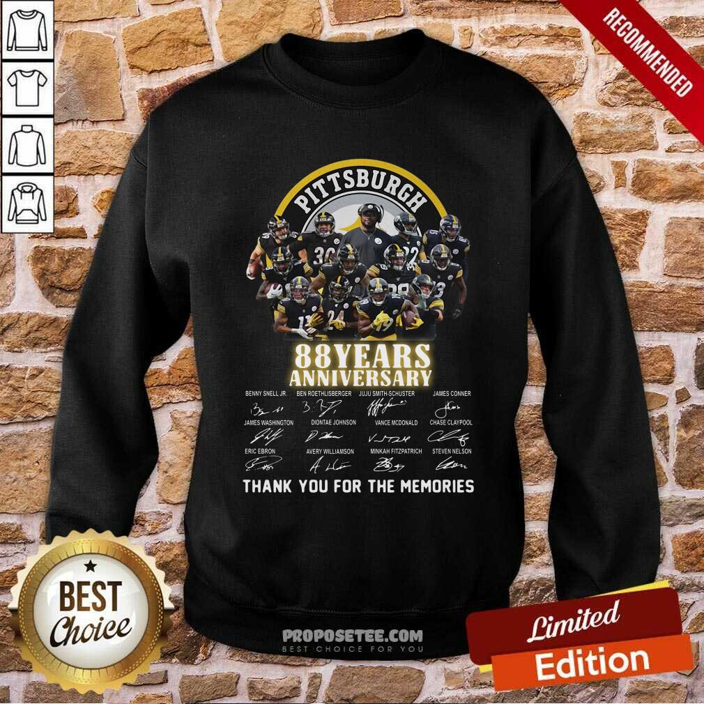 Pittsburgh Steelers 88 Years Anniversary Thank You For The Memories Signatures Shirt - Image 5