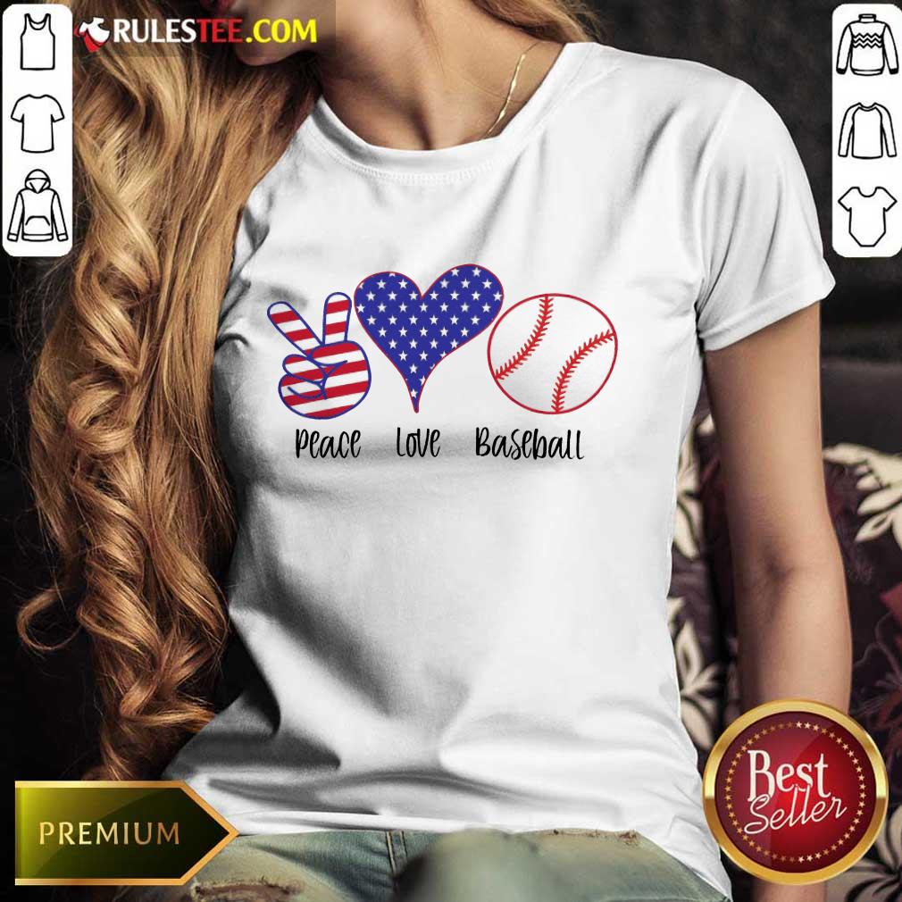Place Love Baseball American Flag Shirt - Image 3