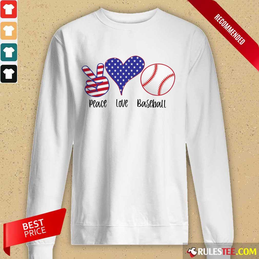 Place Love Baseball American Flag Shirt - Image 2