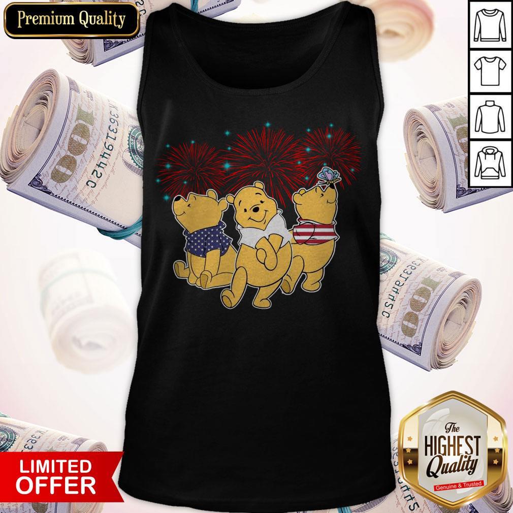 Pooh Disney Happy The 4th Of July Merica American Flag Independence Day Shirt - Image 4