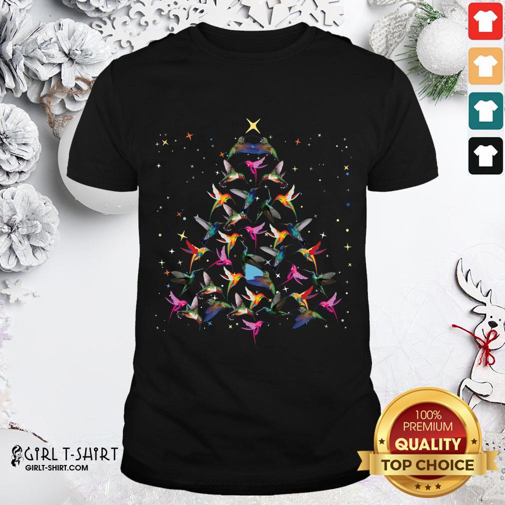Pool Hummingbird Christmas Tree Sweater Shirt