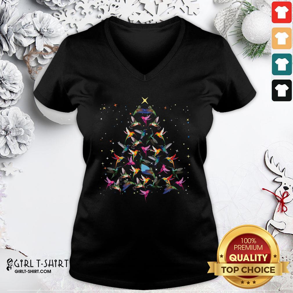 Pool Hummingbird Christmas Tree Sweater Shirt - Image 2