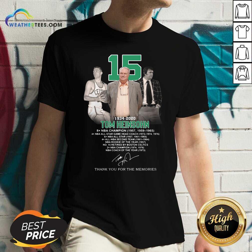 Premium 15 Tom Heinsohn 1934 2020 Thank You For The Memories Signature Shirt - Image 3