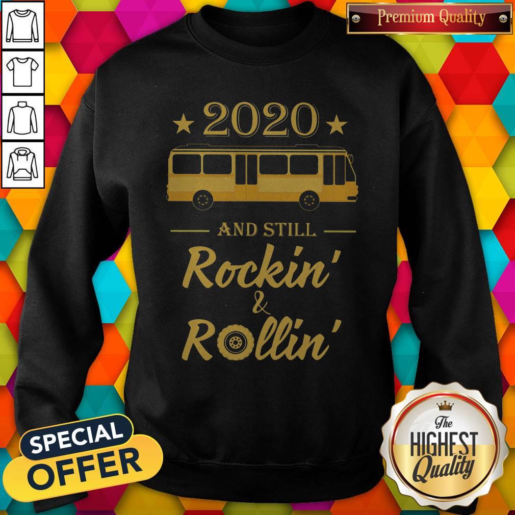 Premium 2020 And Still Rockin And Rollin Bus Star Shirt - Image 4