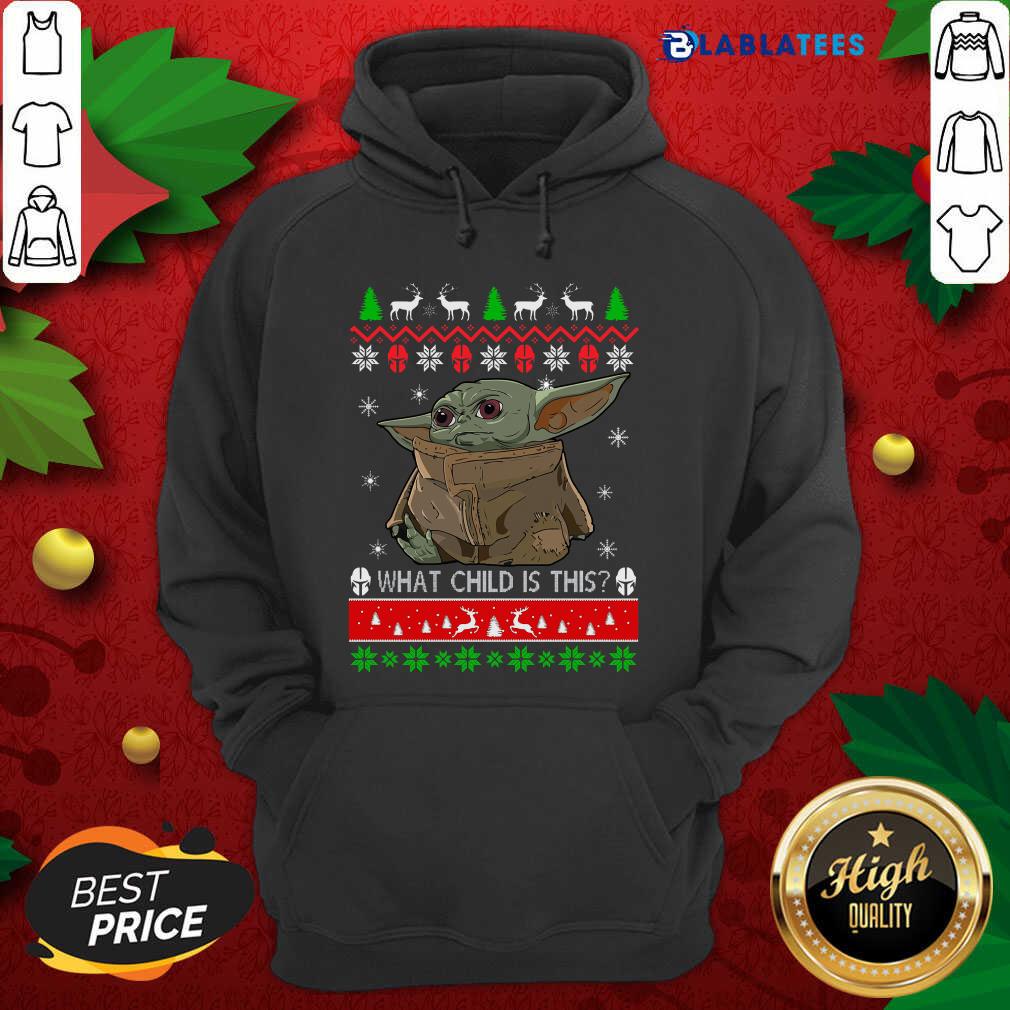 Premium 2020 What Child Is This Baby Yoda Ugly Christmas Shirt - Image 2