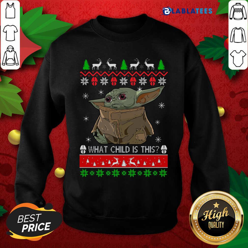Premium 2020 What Child Is This Baby Yoda Ugly Christmas Shirt - Image 5