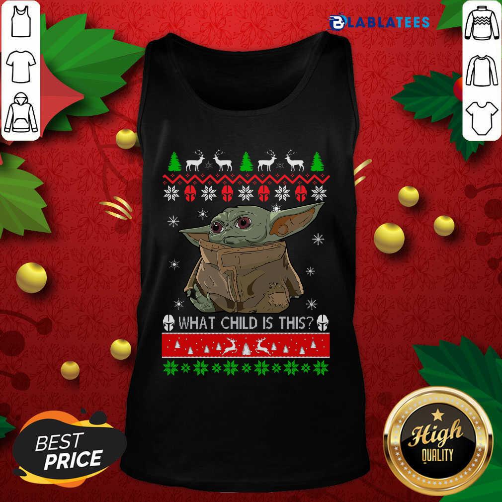 Premium 2020 What Child Is This Baby Yoda Ugly Christmas Shirt - Image 4
