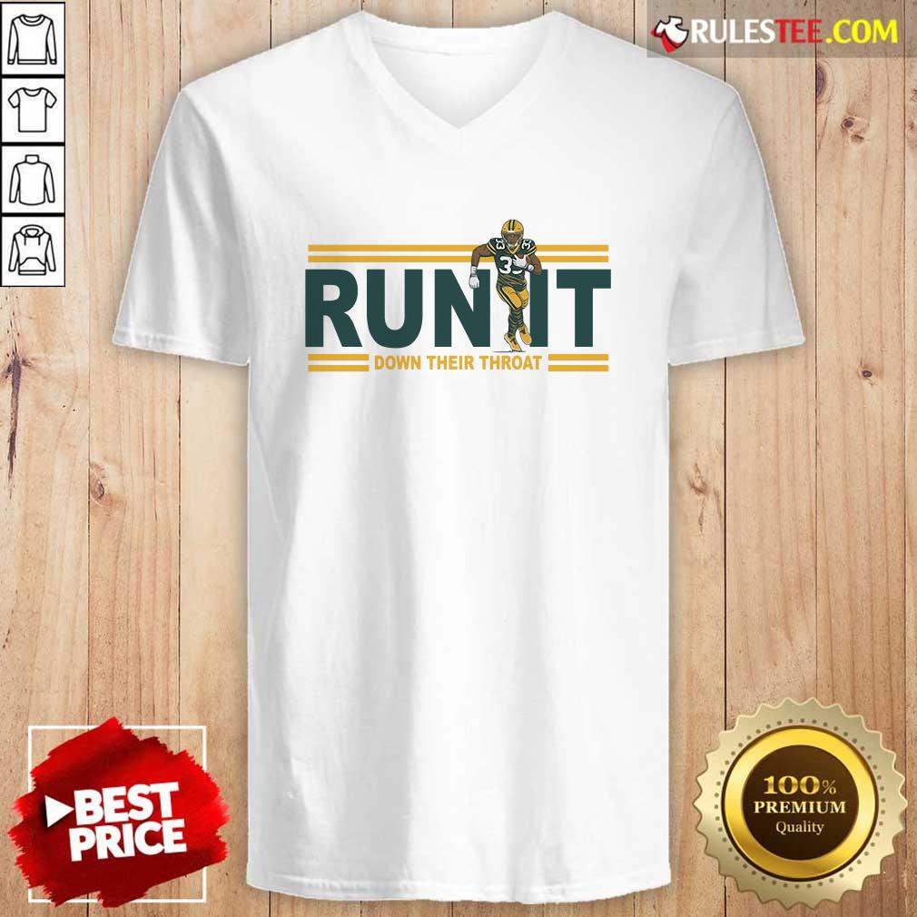Premium Aaron Jones Run It Down Their Throat Shirt - Image 3