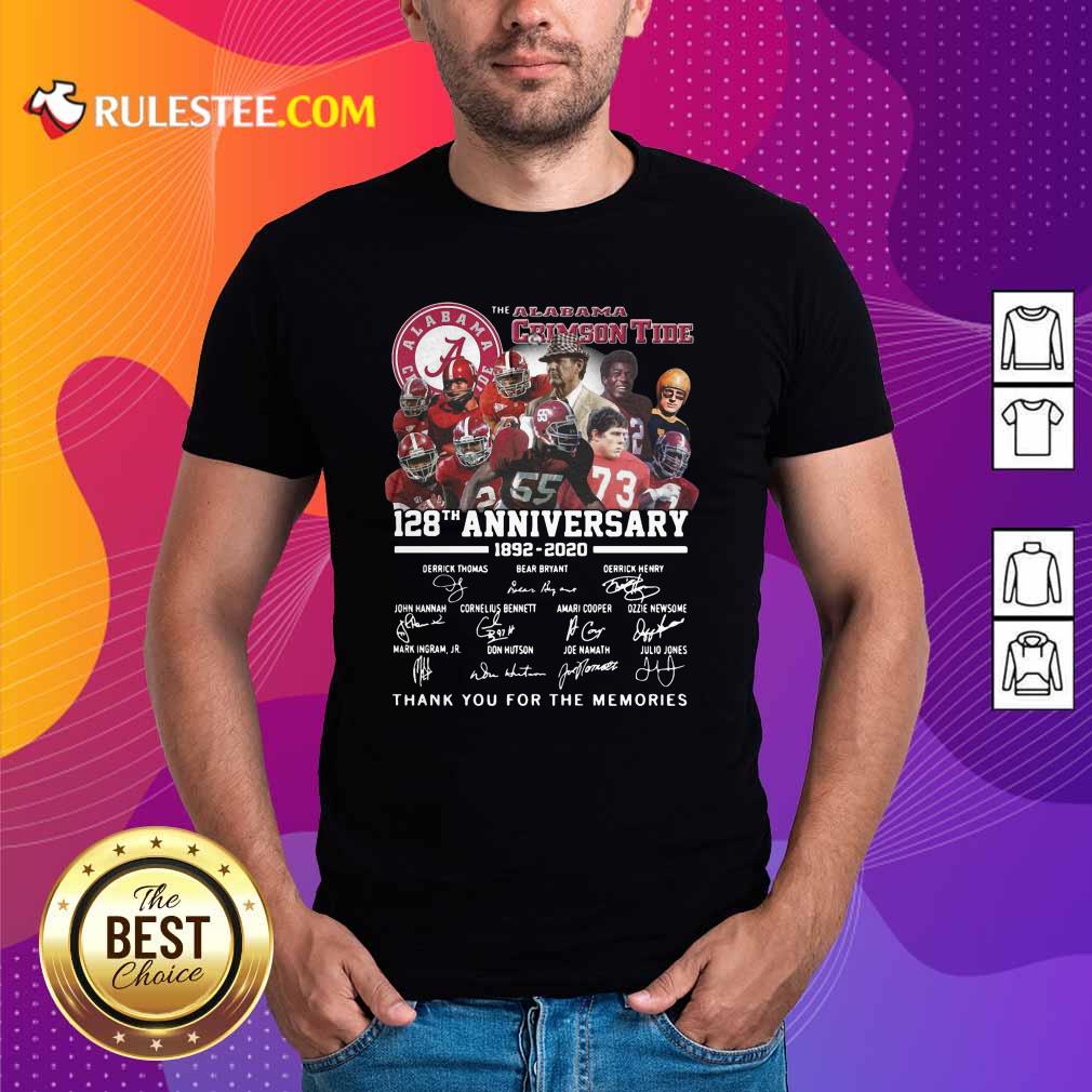 Premium Alabama Crimson Tide 128th Anniversary 1982 2020 Signatures Thank Shirt