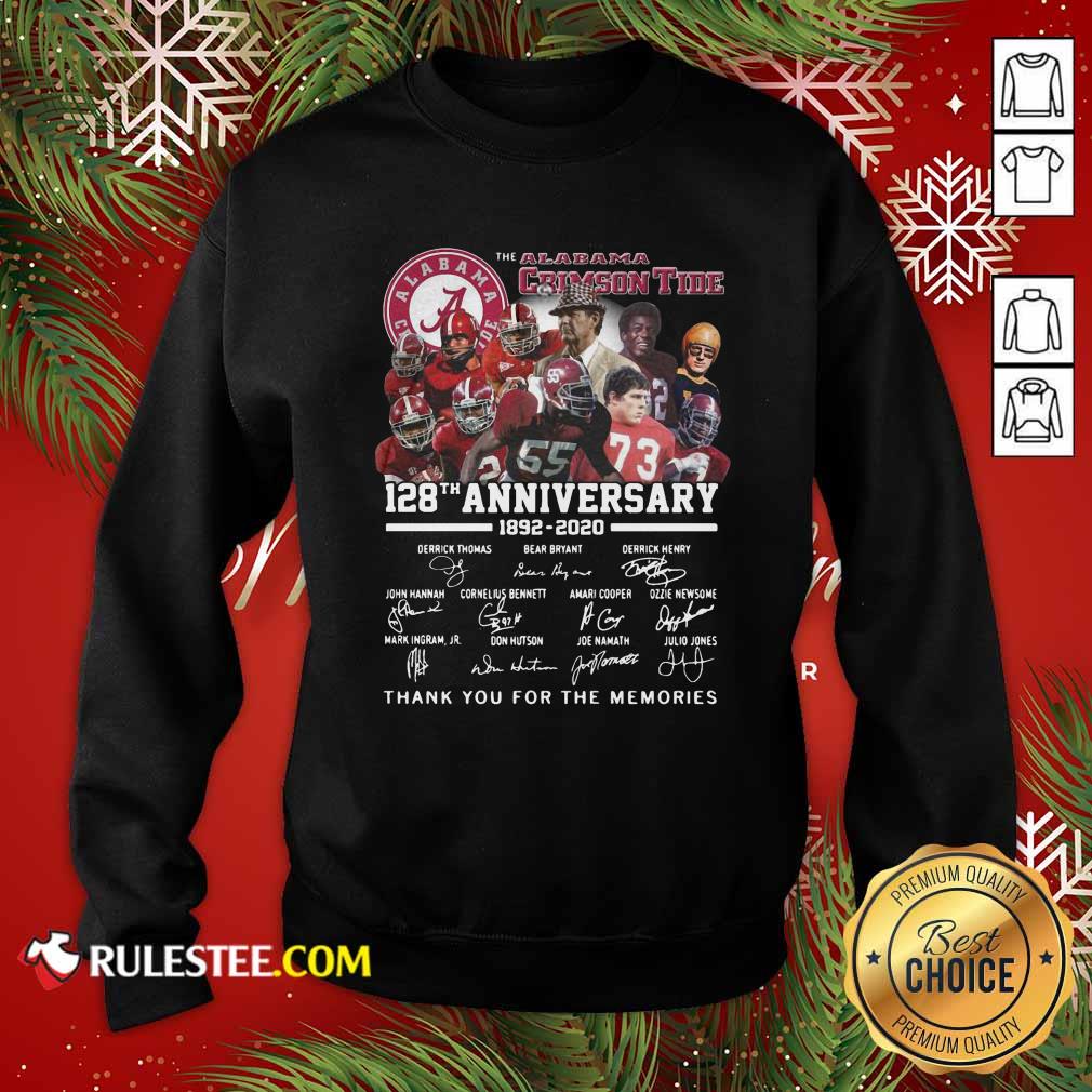 Premium Alabama Crimson Tide 128th Anniversary 1982 2020 Signatures Thank Shirt - Image 5