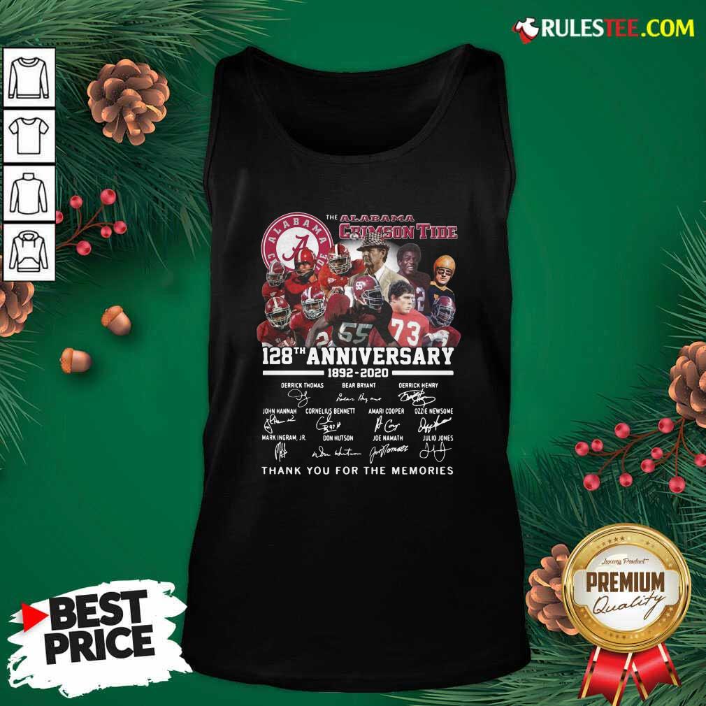 Premium Alabama Crimson Tide 128th Anniversary 1982 2020 Signatures Thank Shirt - Image 4