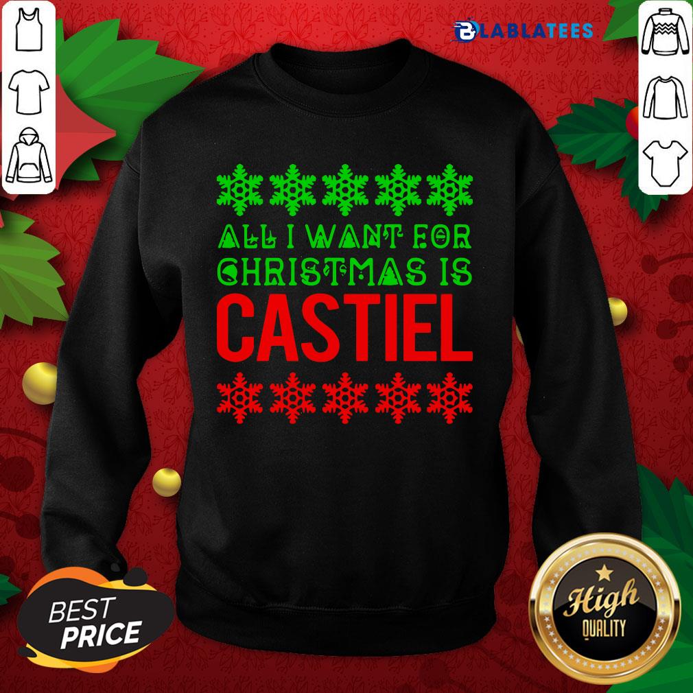 Premium All I Want For Christmas Is Castiel Shirt - Image 2