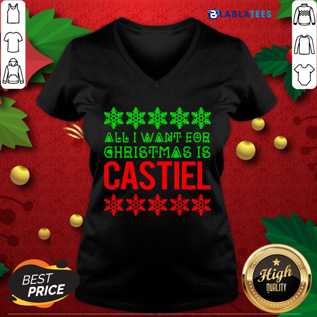 Premium All I Want For Christmas Is Castiel Shirt - Image 4